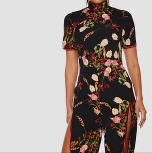 Floral Black Jumpsuit
